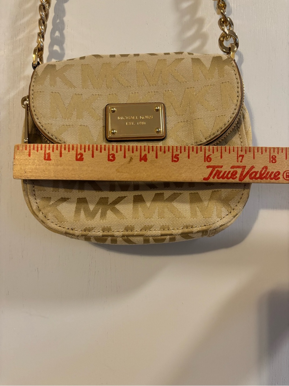 Michael Kors Tan Logo Jacquard Crossbody with Gold Hardware - Picture 5 of 8